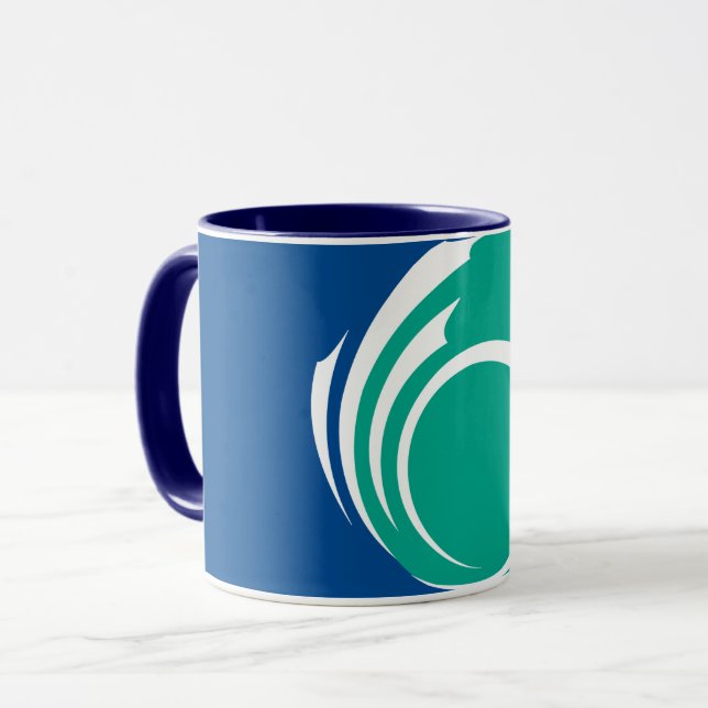 Caneca Preta Combo com bandeira de Ottawa, Canadá (Frente Esquerda)