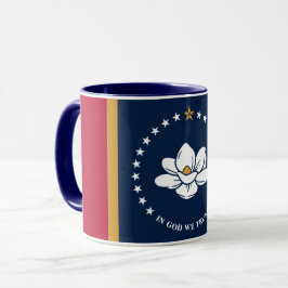 Caneca Preta Combo com bandeira do Mississippi, EU
