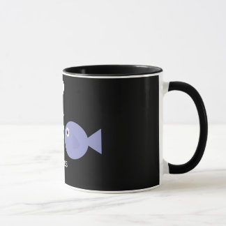 Caneca preta da campainha dos peixes bonitos dos