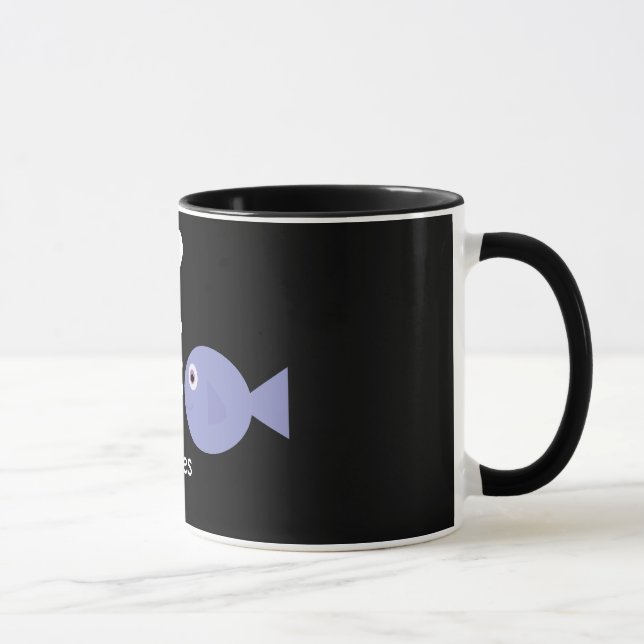 Caneca preta da campainha dos peixes bonitos dos (Direita)