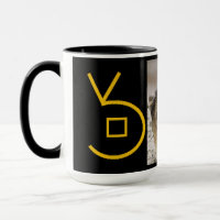 caneca preta da freqüência do lobo do ouro