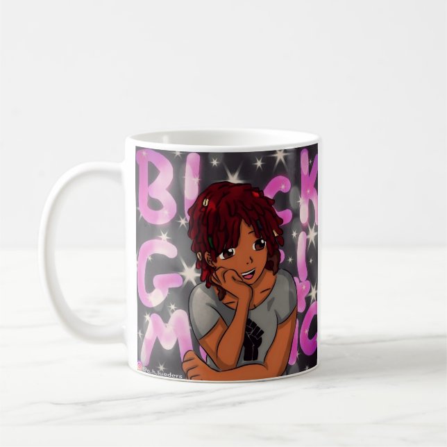 Caneca preta da mágica da menina (Esquerda)