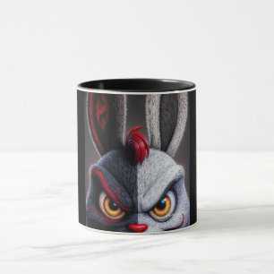 Caneca Preta de Café com Rosto de Monstro Assustad