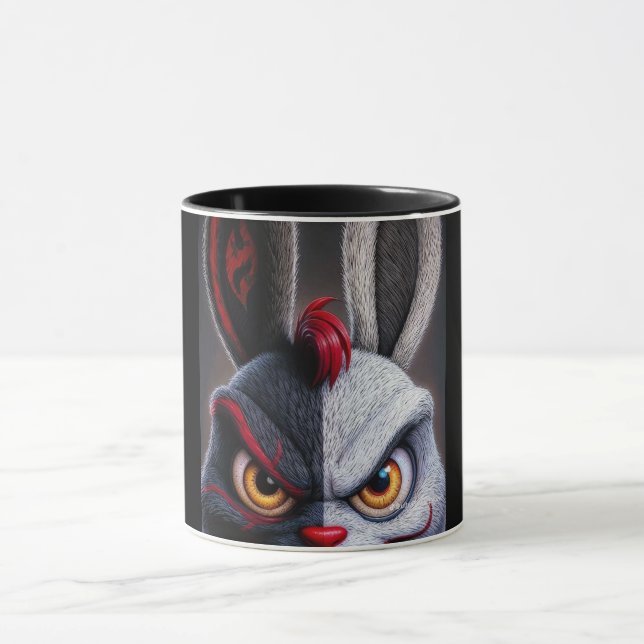 Caneca Preta de Café com Rosto de Monstro Assustad (Centro)