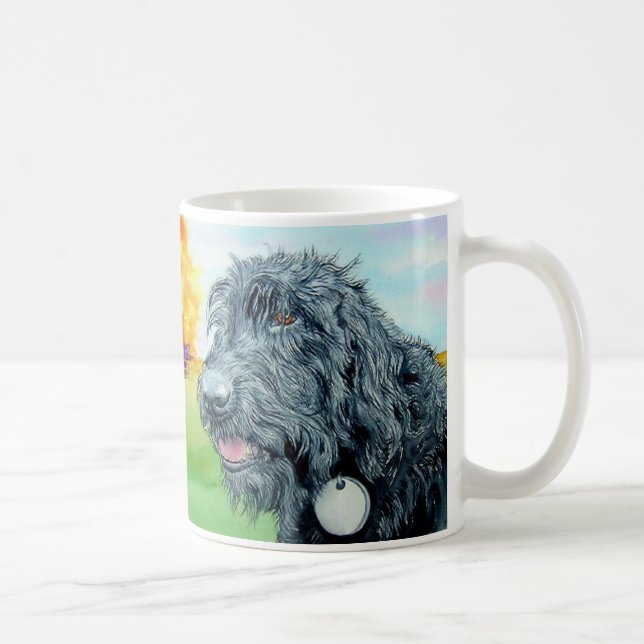 Caneca preta de Labradoodle Ralph (Direita)