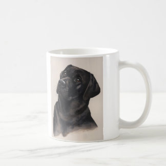 Caneca preta de Labrador com da "texto do melhor