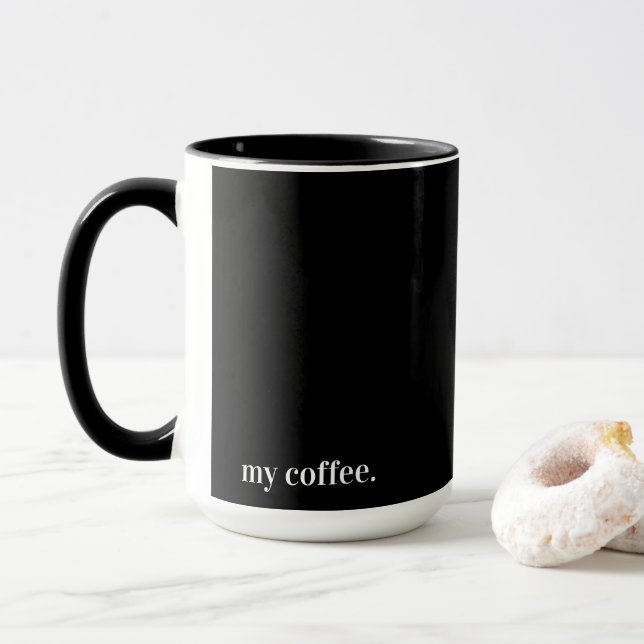 Caneca Preta do Meu Café (Com Donut)