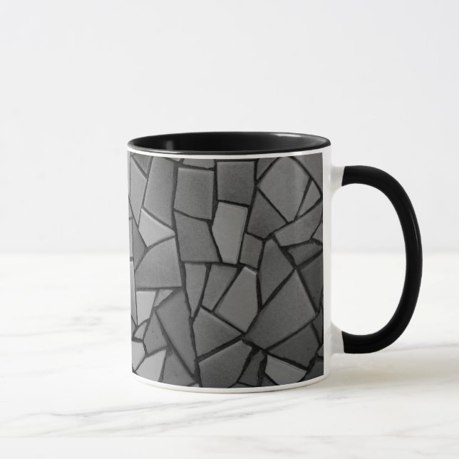 Caneca preta do mosaico (Direita)