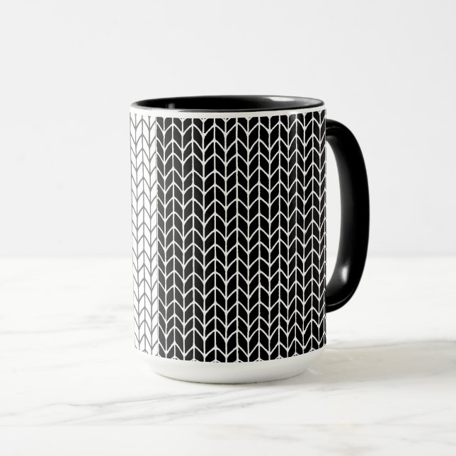 CANECA PRETA E BRANCA DE MALHA Combinação Preta Al (Frente Esquerda)