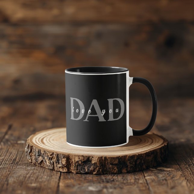 Caneca Preta Elegante DAD Love You (Criador carregado)