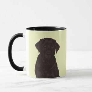 Caneca preta legal da pedra do cão de labrador