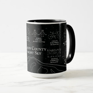 Caneca preta Marin County Night Sky 15 oz.