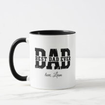 Caneca Preta Personalizada Melhor Pai do Mundo com