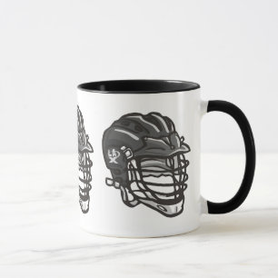 Caneca Preto do capacete do Lacrosse