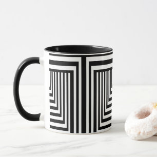 Caneca Preto e Branco com risca