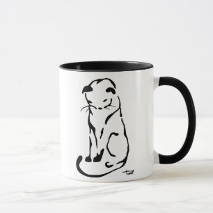 Caneca preto e branco do gato