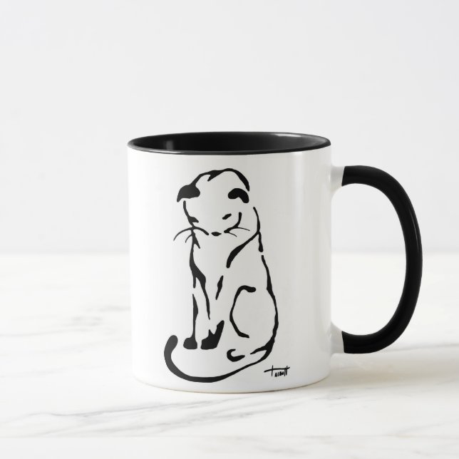 Caneca preto e branco do gato (Direita)