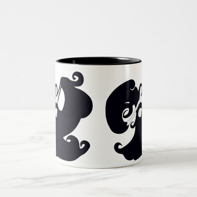 Caneca preto e branco dos dançarinos de barriga (Centro)