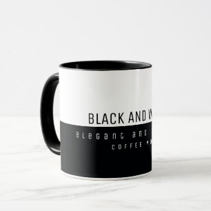 Caneca preto e branco moderno e elegante minimalista 