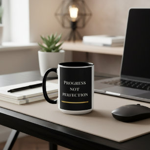 Caneca Preto e Branco Moderno Motivacional 