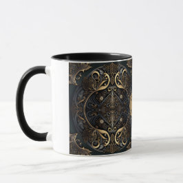 Caneca Preto e Dourado medieval
