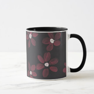 Caneca Preto e rosa florais