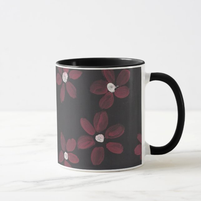 Caneca Preto e rosa florais (Direita)