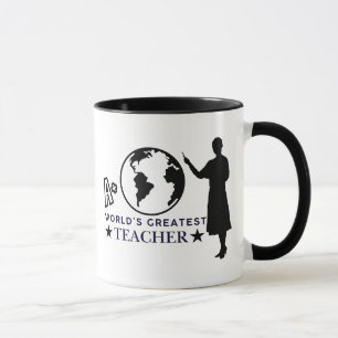 Caneca Preto Globo & Silhueta A+ Melhor Professor