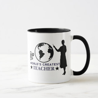 Caneca Preto Globo & Silhueta A+ Melhor Professor