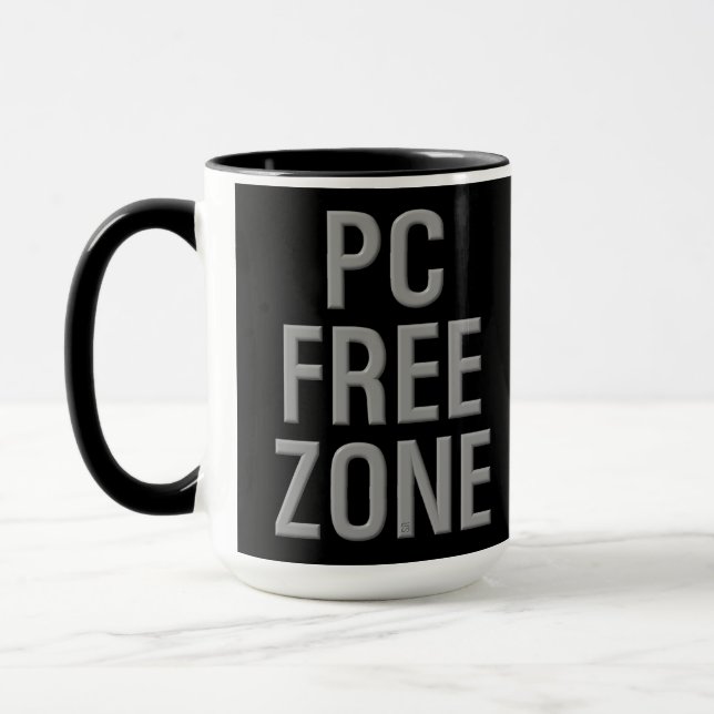 caneca preto PC Free Zone (Esquerda)