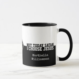 Caneca Preto personalizado NÃO SATÃ de hoje
