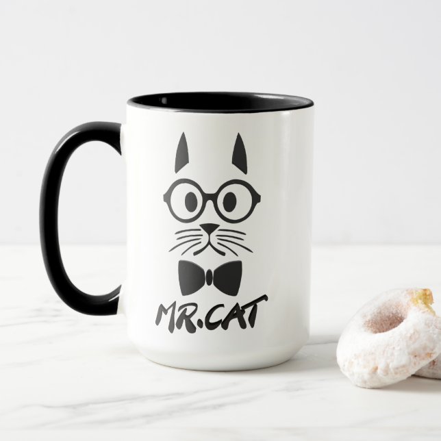 Caneca Preto Sr. Cat (Com Donut)