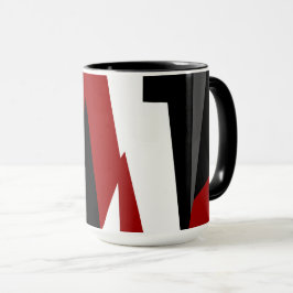 Caneca Preto Vermelho e Branco