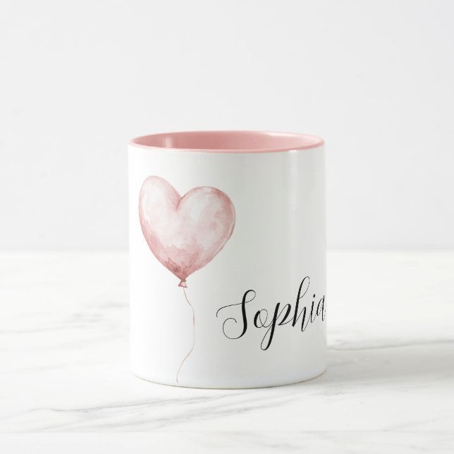Caneca Pretty Pink Heart Balloon (Centro)