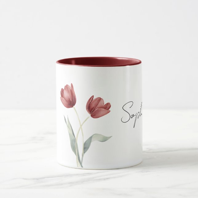 Caneca Pretty Red Tulip Flowers (Centro)