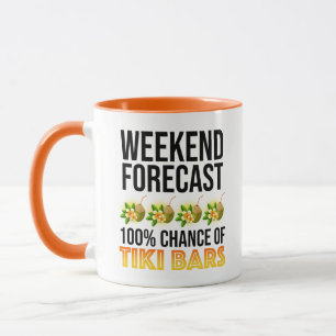 Caneca Previsão de Fim de Semana - 100% de Chance de Bare