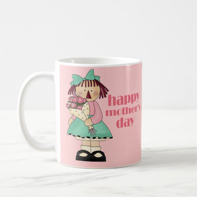 Caneca Prim Raggedy do dia das mães feliz (Esquerda)