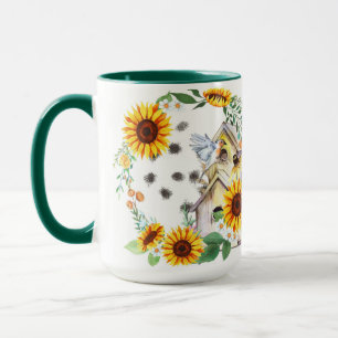 Caneca Primavera Birdhouse E Bird Combo Mug