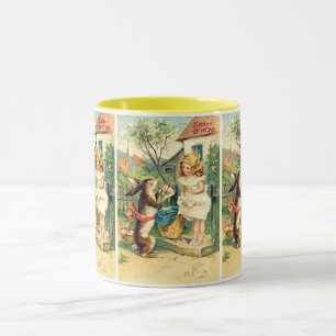 Caneca Primavera Bunny Vintage Páscoa Mug Holiday Girl
