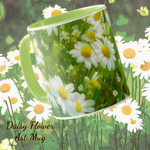 Caneca Primavera Daisy Flowy Garden Art Mug Cup