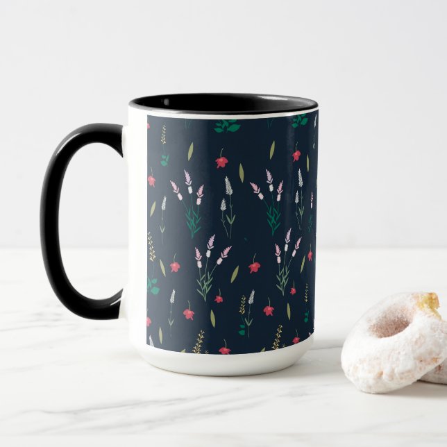 Caneca Primavera Flor Padrão Combo Floral (Com Donut)