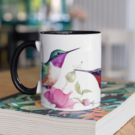 Caneca Primavera Hummingbird e Flores Brilhantes