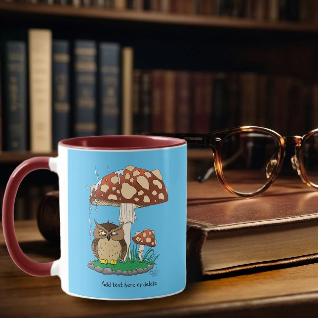 Caneca Primavera Rain Chá Coruja Cogumelo (Criador carregado)