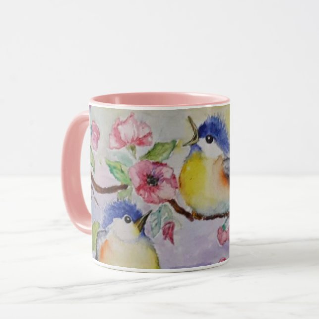 Caneca Primavera Sparrows Mug Painting (Frente Esquerda)