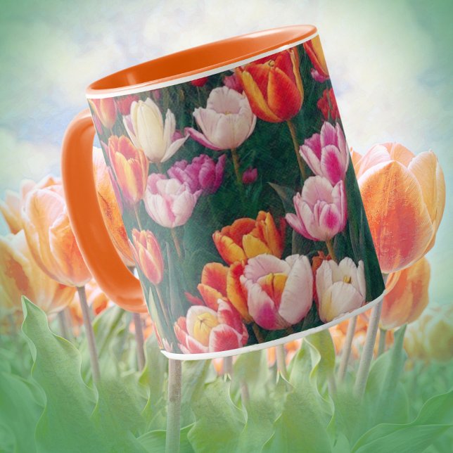 Caneca Primavera Tulip Garden Art Mug Cup (Tulip Garden Art Mug.)