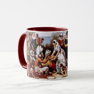 Caneca Primeira Ação de Graças 1621. Belas Artes Dão Mugs