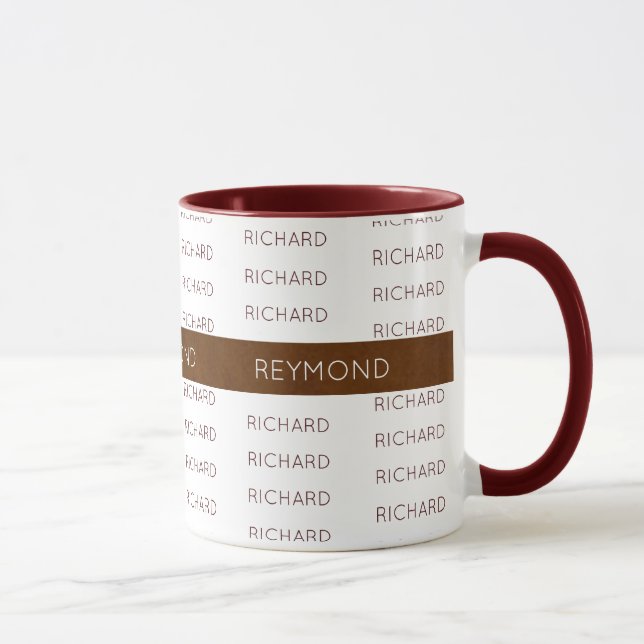 Caneca primeira e sobrenome da tipografia elegante (Direita)
