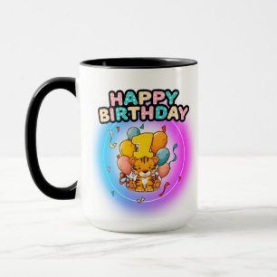Caneca primeiro aniversario de tigre Festa de aniversário