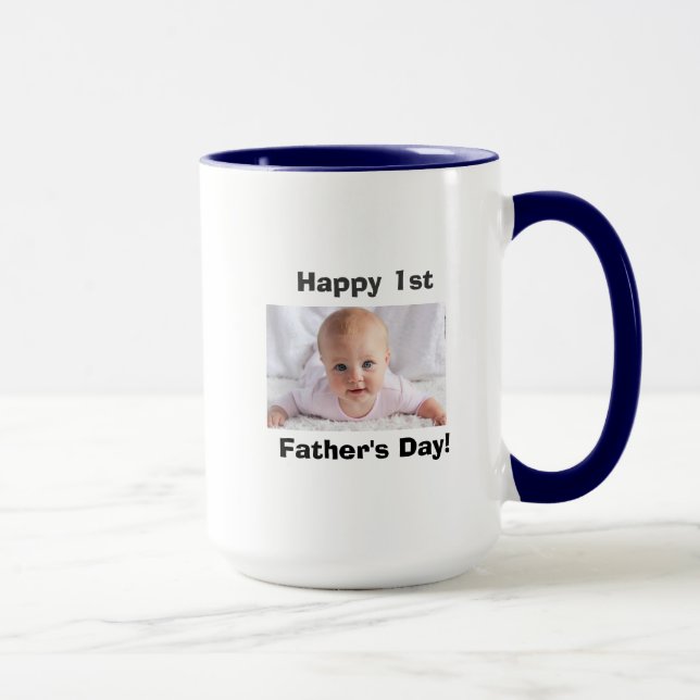 Caneca Primeiro Dia de os pais com foto personalizada (Direita)