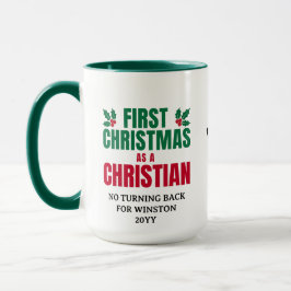Caneca PRIMEIRO Monograma Personalizado do NATAL CRISTÃO